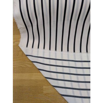画像4: 生地：ポリエステルデシン ストライプ（オフ白×黒）