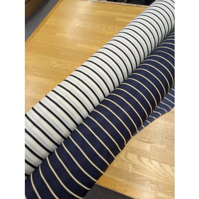 画像8: 生地：ポリエステルデシン ストライプ（オフ白×黒）