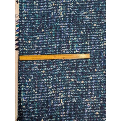 画像2: 生地：ポリエステル100％ツイード風プリントジョーゼット（ブルー系）