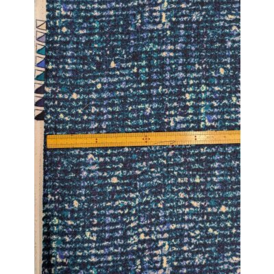 画像3: 生地：ポリエステル100％ツイード風プリントジョーゼット（ブルー系）