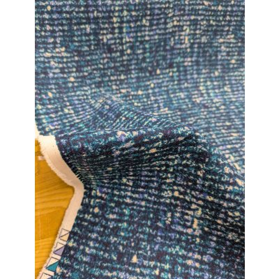 画像4: 生地：ポリエステル100％ツイード風プリントジョーゼット（ブルー系）
