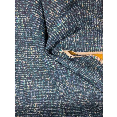 画像6: 生地：ポリエステル100％ツイード風プリントジョーゼット（ブルー系）
