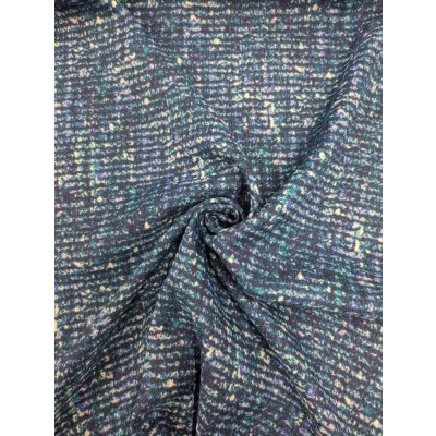 画像7: 生地：ポリエステル100％ツイード風プリントジョーゼット（ブルー系）
