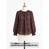 生地：ポリエステル100％ツイード風プリントジョーゼット（レッドブラウン系）