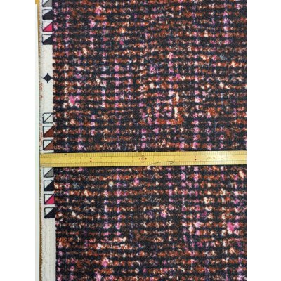 画像3: 生地：ポリエステル100％ツイード風プリントジョーゼット（レッドブラウン系）