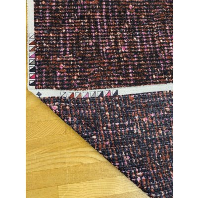 画像4: 生地：ポリエステル100％ツイード風プリントジョーゼット（レッドブラウン系）