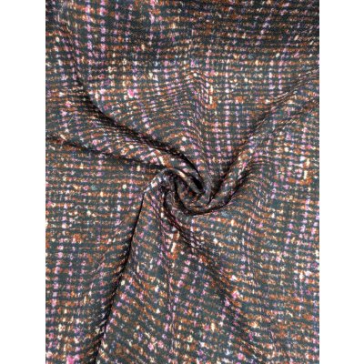 画像6: 生地：ポリエステル100％ツイード風プリントジョーゼット（レッドブラウン系）