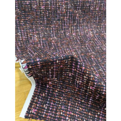 画像7: 生地：ポリエステル100％ツイード風プリントジョーゼット（レッドブラウン系）