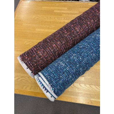 画像8: 生地：ポリエステル100％ツイード風プリントジョーゼット（レッドブラウン系）