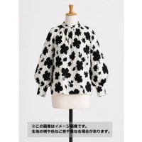 生地：綿100％ 綿80ローンミラクルウェーブプリント（オフ白×ブラック）