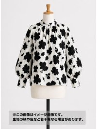 生地：綿100％ 綿80ローンミラクルウェーブプリント（オフ白×ブラック）