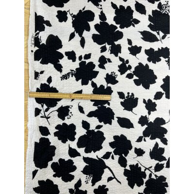 画像2: 生地：綿100％ 綿80ローンミラクルウェーブプリント（オフ白×ブラック）