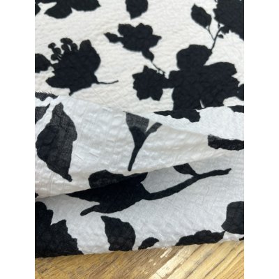 画像5: 生地：綿100％ 綿80ローンミラクルウェーブプリント（オフ白×ブラック）