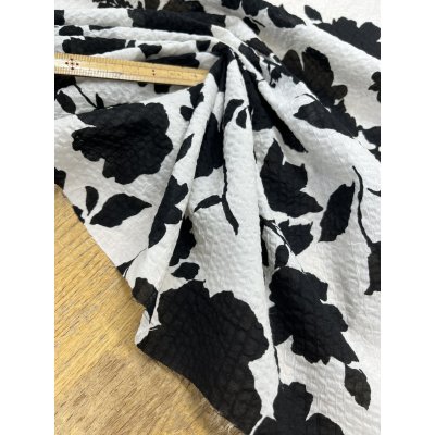 画像6: 生地：綿100％ 綿80ローンミラクルウェーブプリント（オフ白×ブラック）