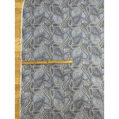 画像2: 生地：綿100％ 塩縮ペイズリープリント（サックス系）