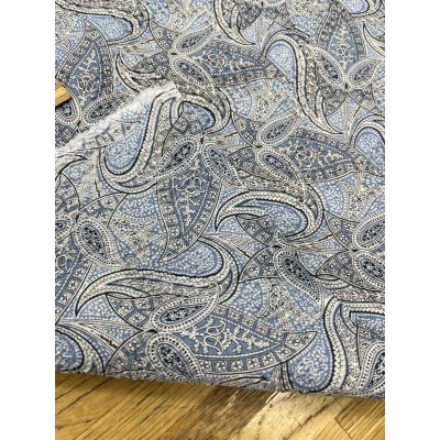 画像4: 生地：綿100％ 塩縮ペイズリープリント（サックス系）