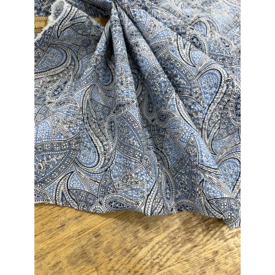 画像6: 生地：綿100％ 塩縮ペイズリープリント（サックス系）