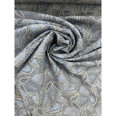 画像7: 生地：綿100％ 塩縮ペイズリープリント（サックス系）