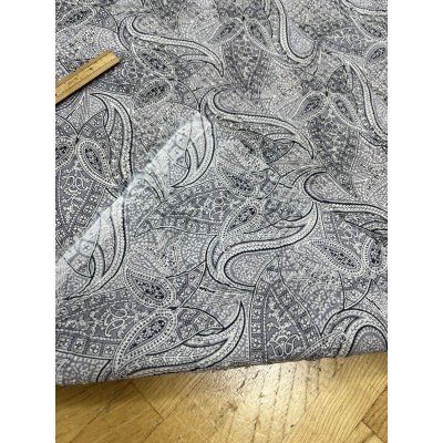 画像4: 生地：綿100％ 塩縮ペイズリープリント（グレー系）