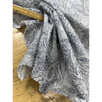 画像6: 生地：綿100％ 塩縮ペイズリープリント（グレー系）