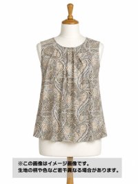 生地：綿100％ 塩縮ペイズリープリント（ベージュ系）