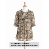 生地：ポリエステル シフォンレオパードプリント（オフ白×ブラウン）