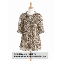 生地：ポリエステル シフォンレオパードプリント（オフ白×ブラウン）