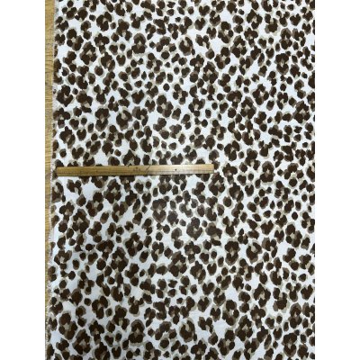 画像2: 生地：ポリエステル シフォンレオパードプリント（オフ白×ブラウン）