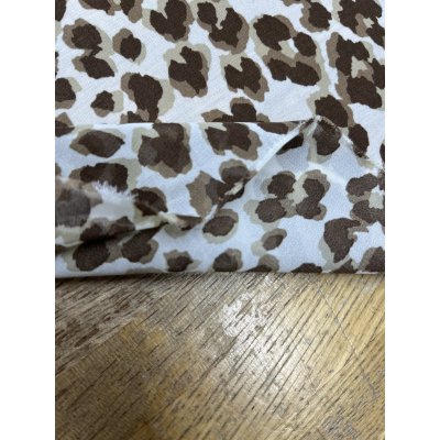 画像5: 生地：ポリエステル シフォンレオパードプリント（オフ白×ブラウン）