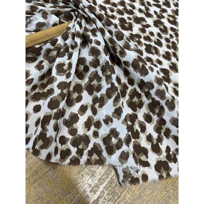 画像6: 生地：ポリエステル シフォンレオパードプリント（オフ白×ブラウン）