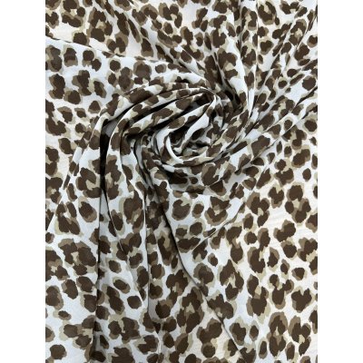 画像7: 生地：ポリエステル シフォンレオパードプリント（オフ白×ブラウン）