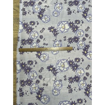 画像2: 生地：ポリエステル シフォンプリント（ラベンダー系フラワー）