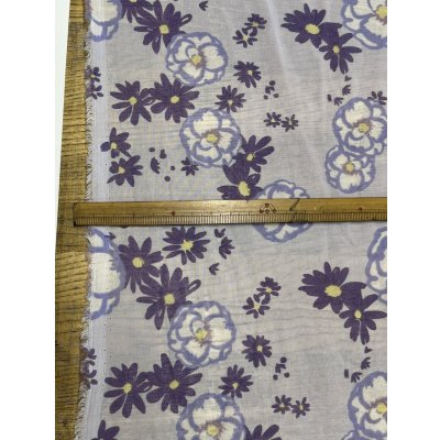 画像3: 生地：ポリエステル シフォンプリント（ラベンダー系フラワー）