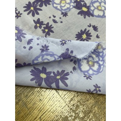 画像7: 生地：ポリエステル シフォンプリント（ラベンダー系フラワー）