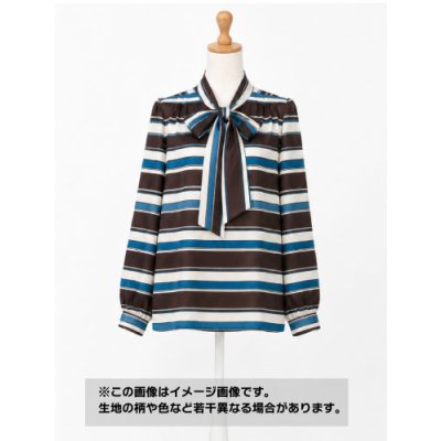 画像1: 生地：ポリエステル100％デシンボーダープリント（ブルー）