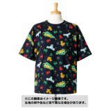生地：綿100％ 総柄プリント天竺ニット（黒）