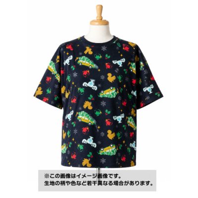 画像1: 生地：綿100％ 総柄プリント天竺ニット（黒）