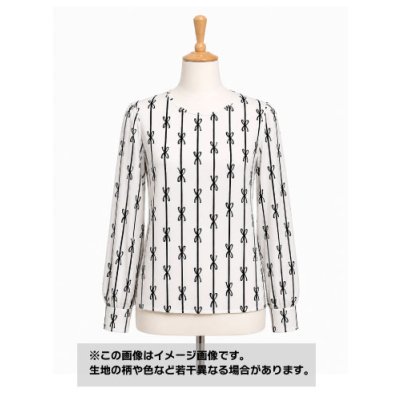 画像1: 生地：ポリエステル100％リボン柄プリント２WAYニット