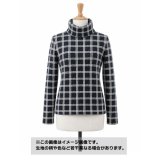 生地：綿100％ ツイード風ジャガードニット（紺×白）