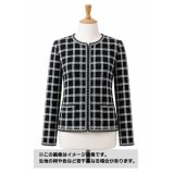 生地：綿100％ ツイード風ジャガードニット（黒×白）