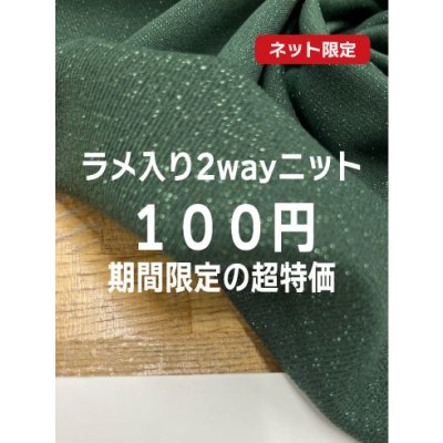 画像1: 生地：ポリエステル100％ラメ入り2WAYニット（深グリーン）