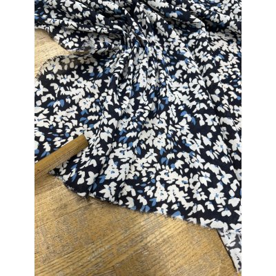 画像6: 生地：ポリエステル 花柄プリント（紺／白）