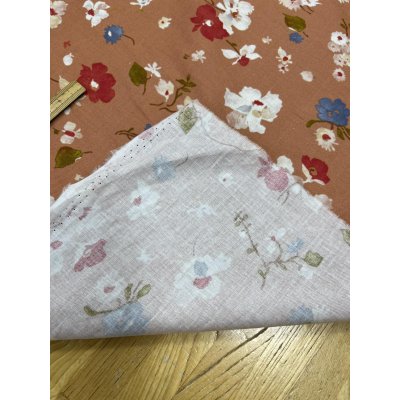 画像4: 生地：綿100％ 花柄コットン（オレンジブラウン）