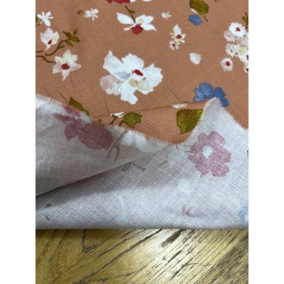 画像5: 生地：綿100％ 花柄コットン（オレンジブラウン）