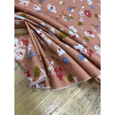 画像6: 生地：綿100％ 花柄コットン（オレンジブラウン）