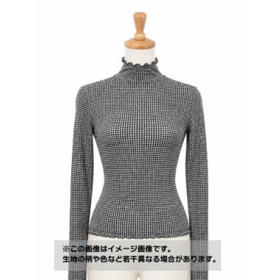 画像1: 生地：ポリエステル100％千鳥柄2WAYニット（白×黒）
