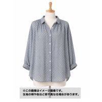 生地：綿100％ 水玉柄ダブルガーゼ（ダンガリー／白）