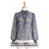 生地：ポリエステル100％ペースリー柄シフォン（ブルー）