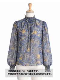 生地：ポリエステル100％ペースリー柄シフォン（ブルー）