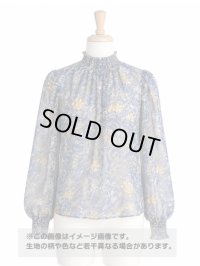生地：ポリエステル100％ペースリー柄シフォン（ブルー）